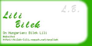 lili bilek business card